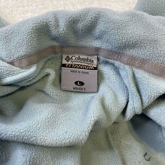 Columbia Jacket Women Large Teal Full Zip Fleece Pullover Hiking Titanium - Picture 4 of 16
